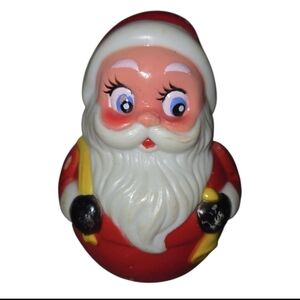 Vintage Roly Poly Santa Claus Musical Toy
